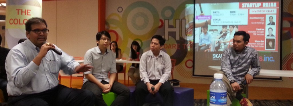 Investors talking at Startup Rojak